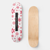 Rote Schneeflocken, Ihr Name, Personalisieren Skateboard (Vorderseite)