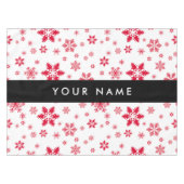 Rote Schneeflocken, Ihr Name, Personalisieren Tischdecke (Vorderseite (Horizontal))