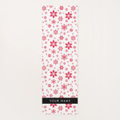 Rote Schneeflocken, Ihr Name, Personalisieren Yogamatte (Rückseite)