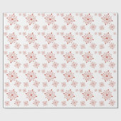 Rote Schneeflocken im Weißbuch Geschenkpapier (Flach)