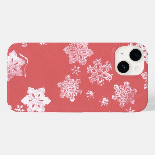 Rote Schneeflocken iPhone 14 Gerste Fall dort Case-Mate iPhone Hülle (Rückseite (Horizontal))