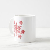 Rote Schneeflocken Kaffeetasse (Vorderseite Links)