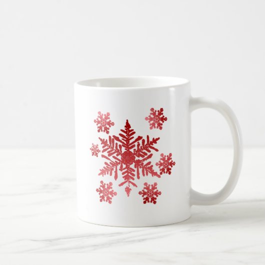 Rote Schneeflocken Kaffeetasse (Rechts)