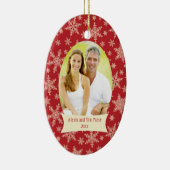 Rote Schneeflocken Keramik Ornament (Rechts)