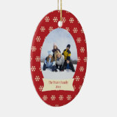 Rote Schneeflocken Keramik Ornament (Rechts)