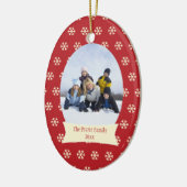 Rote Schneeflocken Keramik Ornament (Links)