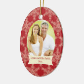 Rote Schneeflocken Keramik Ornament (Links)