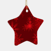 Rote Schneeflocken Keramikornament (Rechts)