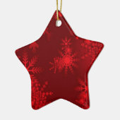 Rote Schneeflocken Keramikornament (Links)