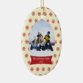 Rote Schneeflocken Keramikornament (Rechts)