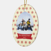 Rote Schneeflocken Keramikornament (Links)