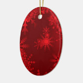 Rote Schneeflocken Keramikornament (Links)