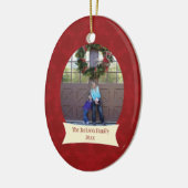 Rote Schneeflocken Keramikornament (Links)