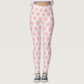 Rote Schneeflocken Leggings (Vorderseite)