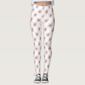 Rote Schneeflocken Leggings (Vorderseite)