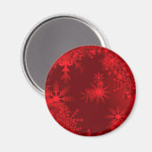 Rote Schneeflocken Magnet (Vorderseite/Rückseite)