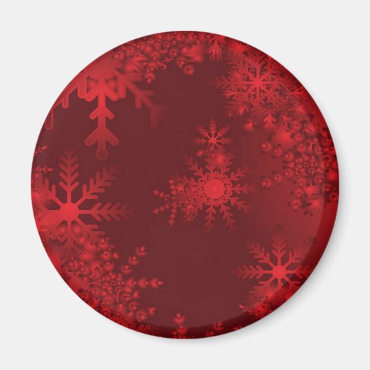 Rote Schneeflocken Magnet (Vorne)