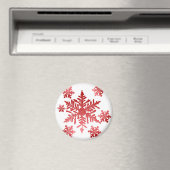 Rote Schneeflocken Magnet (In Situ (Geschirrspüler))