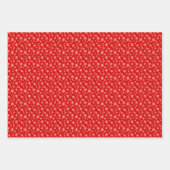Rote Schneeflocken Nahtloses Muster Geschenkpapier Set (Vorderseite 3)