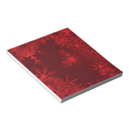 Rote Schneeflocken Notizblock (angewinkelt)