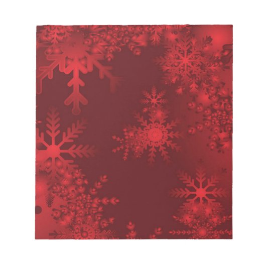 Rote Schneeflocken Notizblock (Vorderseite)