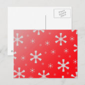Rote Schneeflocken Postkarte (Vorne/Hinten)