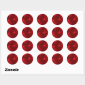 Rote Schneeflocken Runder Aufkleber (Blatt)