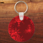 Rote Schneeflocken Schlüsselanhänger (Vorderseite)