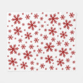 Rote Schneeflocken Schnee Winter Weihnachtsfeierta Fleecedecke (Vorderseite (Horizontal))