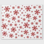 Rote Schneeflocken Schnee Winter Weihnachtsfeierta Geschenkpapier (Flach)