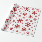 Rote Schneeflocken Schnee Winter Weihnachtsfeierta Geschenkpapier (Ungerollt)