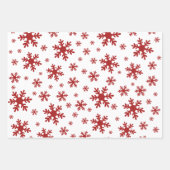 Rote Schneeflocken Schnee Winter Weihnachtsfeierta Geschenkpapier Set (Vorderseite 3)