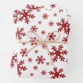 Rote Schneeflocken Schnee Winter Weihnachtsfeierta Geschenkpapier Set (Beispiel)
