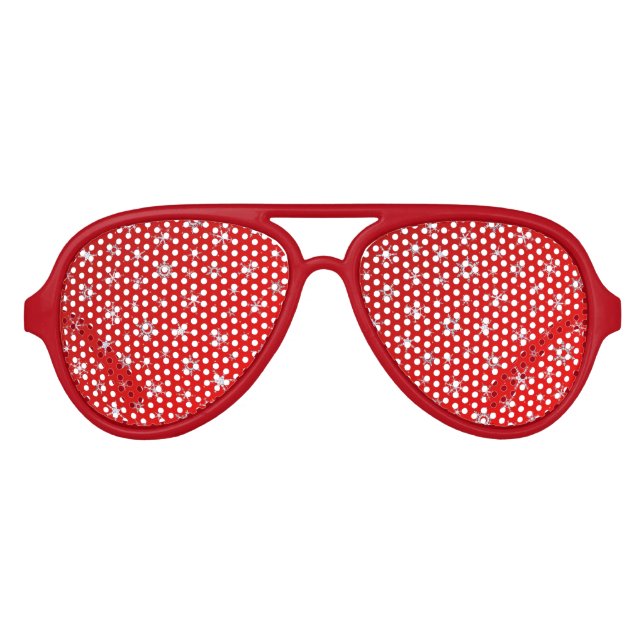 Rote Schneeflocken Sonnenbrille (Vorderseite)