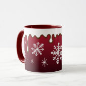 Rote Schneeflocken-Tasse Tasse (Vorderseite Links)