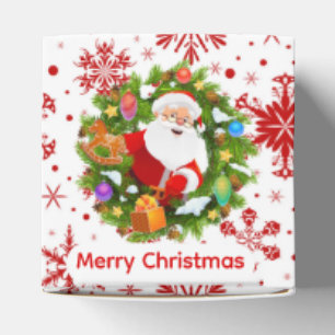 Rote Schneeflocken und Weihnachtsmann Geschenkschachtel