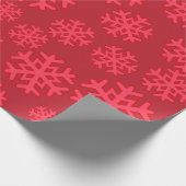 Rote Schneeflocken | Urlaub | Weihnachten Geschenkpapier (Ecke)