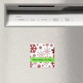 Rote Schneeflocken Warme Wintergrüße Magnet (In Situ (Geschirrspüler))