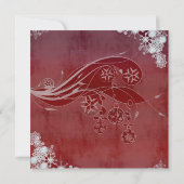 Rote Schneeflocken Weihnachten Party Einladungen (Rückseite)