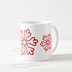 Rote Schneeflocken weiß Kaffeetasse