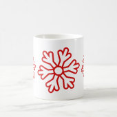 Rote Schneeflocken weiß Kaffeetasse (Mittel)