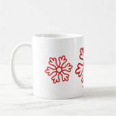 Rote Schneeflocken weiß Kaffeetasse (Links)