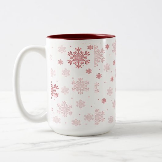 Rote Schneeflocken - Winter Hot Cocoa Tasse (Links)
