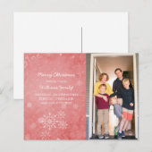 Rote Schneeflocken Wirbel Foto Postkarte (Vorne/Hinten)