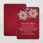 Rote Schneeflocken - Wirbel Save the Date (Vorne/Hinten)