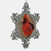 Rote Schneeflocken Zinn-Ornament (Links)