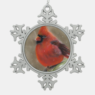 Rote Schneeflocken Zinn-Ornament