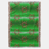 Rote Schneeflocken zu Grünen Weihnachten Decke (Vorderseite Vertikal)