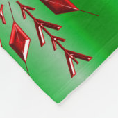 Rote Schneeflocken zu Grünen Weihnachten Fleecedecke (Ecke)