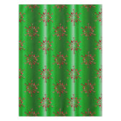 Rote Schneeflocken zu Grünen Weihnachten Tischdecke (Vorderseite)